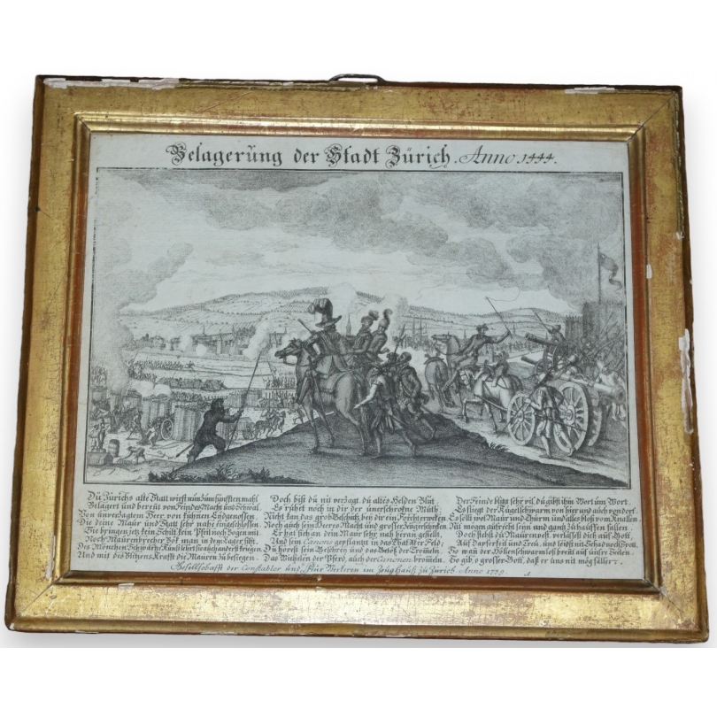 Engraving: ‘The City of Zurich’ by Moinat SA – Antiques and decorative items – Engravings, lithographs