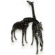Paire de girafes en bronze argenté
