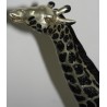 Paire de girafes en bronze argenté