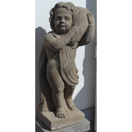  Sculpture en pierre "enfant automne" sur  Moinat SA  - Antiquités décoration
