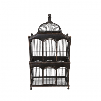 Cage à oiseau rectangulaire en fer