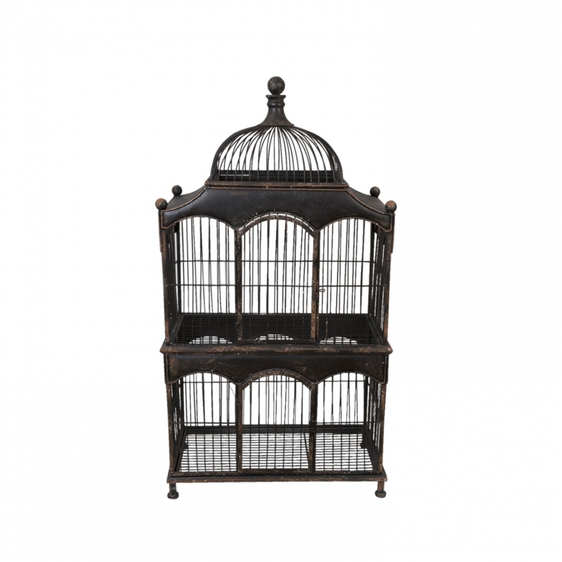 Cage à Oiseau Rectangulaire En Fer Sur