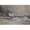 Dessin à l'encre de chine "l'Alpage"  sur Moinat SA  - Antiquités décoration -  Gouaches, Aquarelles, Pastels