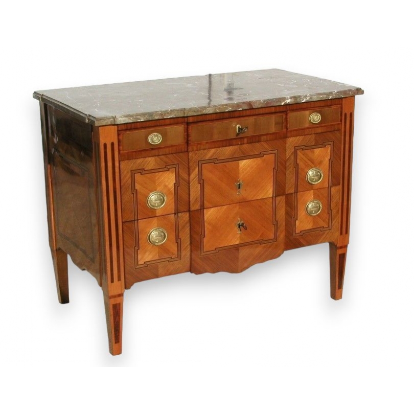  Commode Louis XVI ouvrante à 5 tiroirs. sur  Moinat SA  - Antiquités décoration