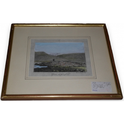 Coloured engraving, ‘Geneva, seen from the north’, by Moinat SA – Antiques and decorative items – Engravings, lithographs