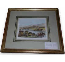 Gravure coloriée "Vue de Genève"