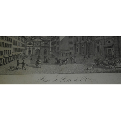 Engraving ‘Place et Porte de Rive’ by P. on Moinat SA – Antiques and decorative items – Engravings, lithographs