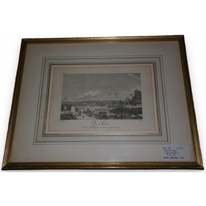 Engraving: ‘View of Geneva from Les Pâquis’ by Moinat SA – Antiques and decorative items – Engravings, lithographs