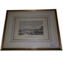 Gravure "Vue de Genève prise des Pâquis