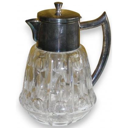 Carafe ancienne en cristal, monture en