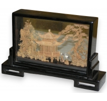 Bas relief "Temple", en liège avec