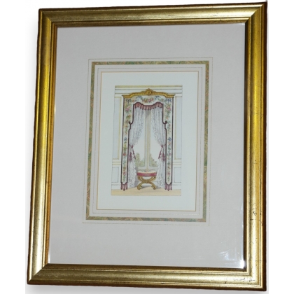 Reproduction engraving of ‘Chelsea curtains’ by Moinat SA – Antiques and decorative items – Engravings, lithographs