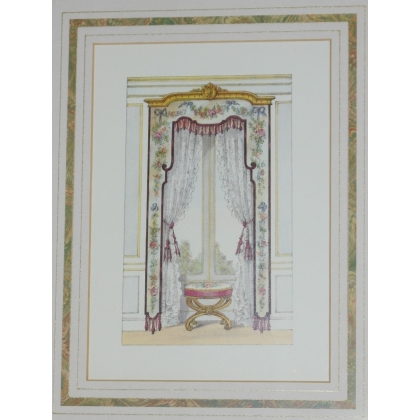 Reproduction engraving of ‘Chelsea curtains’ by Moinat SA – Antiques and decorative items – Engravings, lithographs