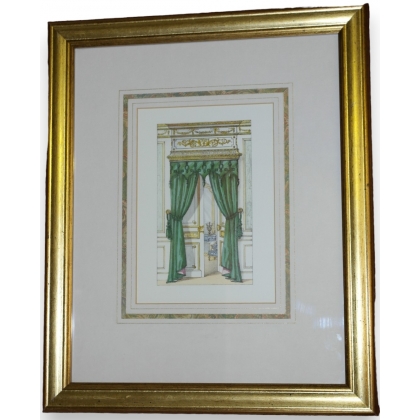 Reproduction engraving of ‘Chelsea curtains’ by Moinat SA – Antiques and decorative items – Engravings, lithographs