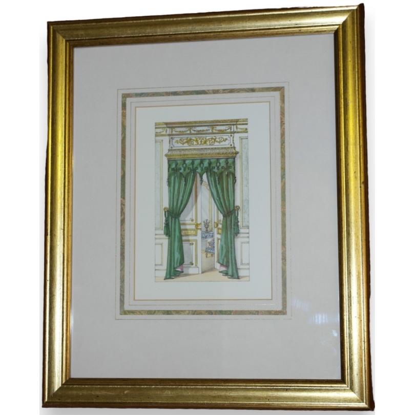 Reproduction engraving of ‘Chelsea curtains’ by Moinat SA – Antiques and decorative items – Engravings, lithographs