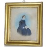Gouache "Femme en noir assise", non  sur Moinat SA  - Antiquités décoration -  Gouaches, Aquarelles, Pastels