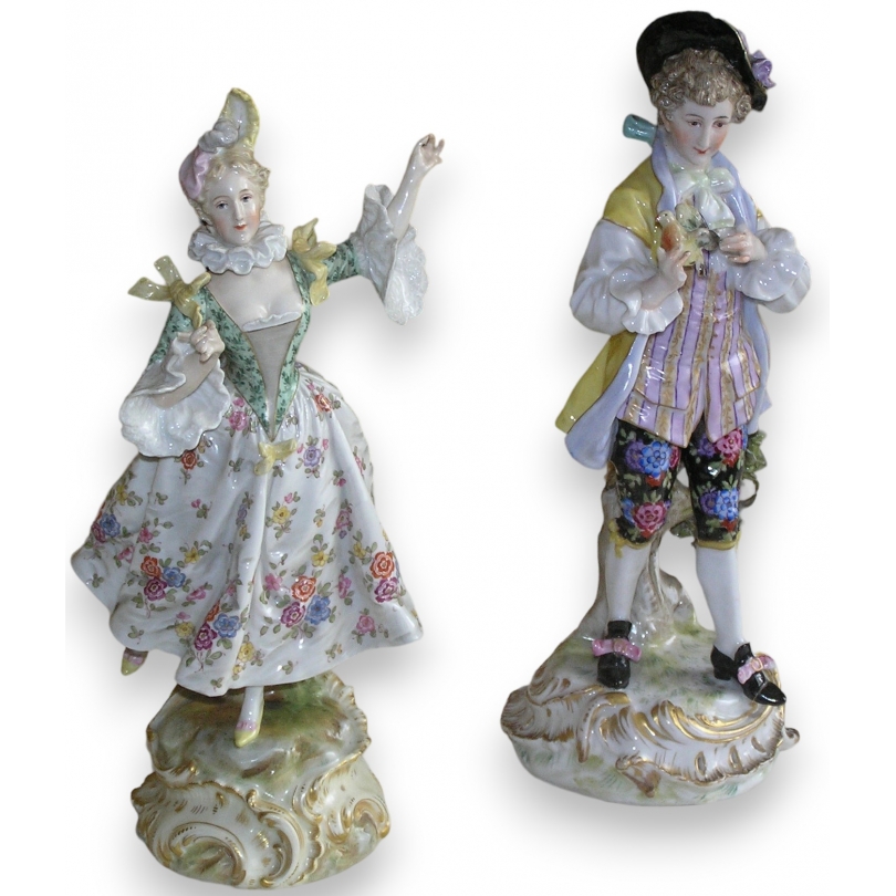 Pair of figurines: ‘Woman’ and ‘Man’ by Moinat SA – Antiques and decorative items