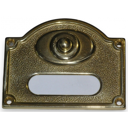 Plaque-sonnette rectangulaire, en laiton