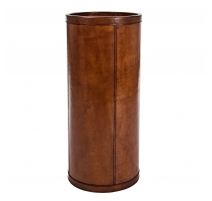 Large umbrella holder brown leather,