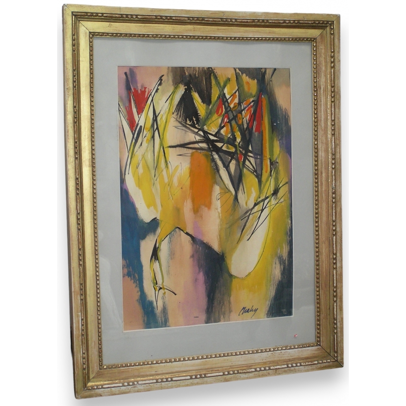 Aquarelle "La mort de l'oiseau de feu",  sur Moinat SA  - Antiquités décoration -  Gouaches, Aquarelles, Pastels
