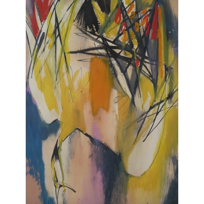 Aquarelle "La mort de l'oiseau de feu",  sur Moinat SA  - Antiquités décoration -  Gouaches, Aquarelles, Pastels