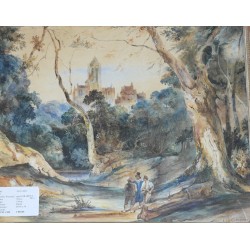 Acuarela firmada por GIRARDET.  en Moinat SA  - Antigüedades y decoración -  Gouaches, acuarelas, pasteles
