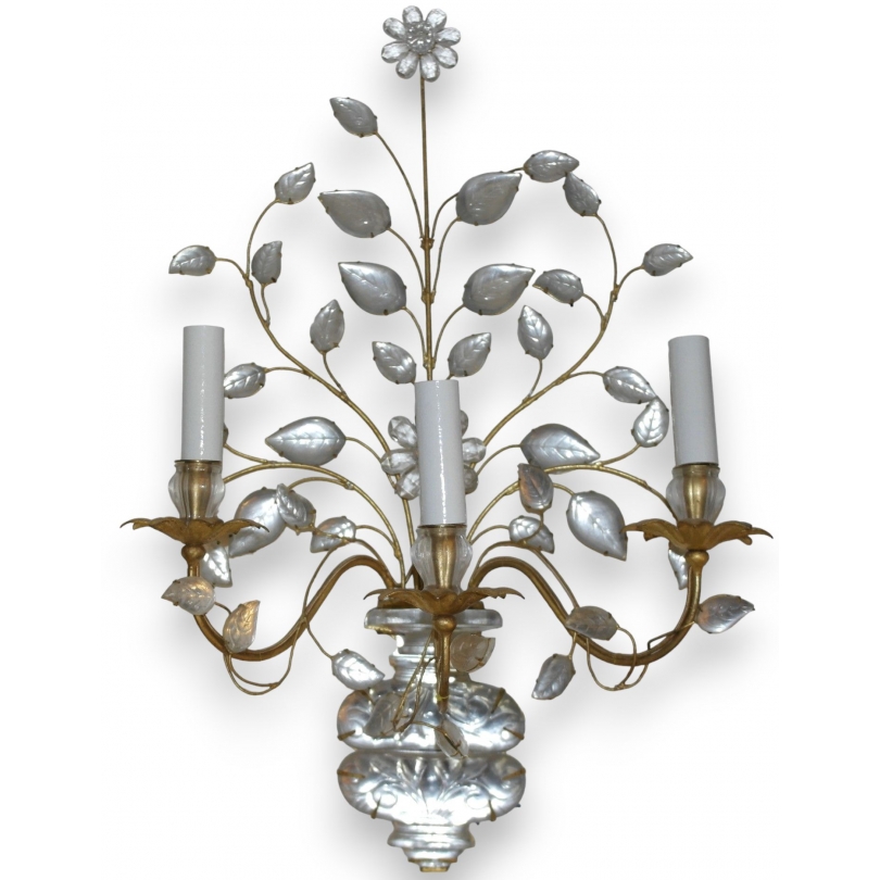  Applique "Bouquet" à 3 lumières en fer sur  Moinat SA  - Antiquités décoration