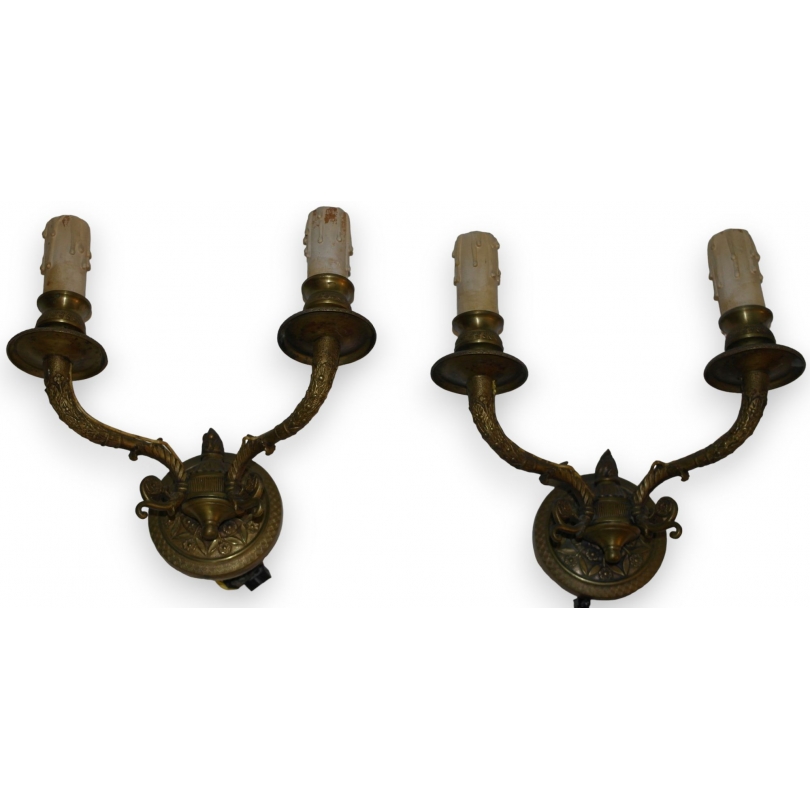 Pair of Empire-style bronze wall lights, set of 2, by Moinat SA – Antiques and home décor