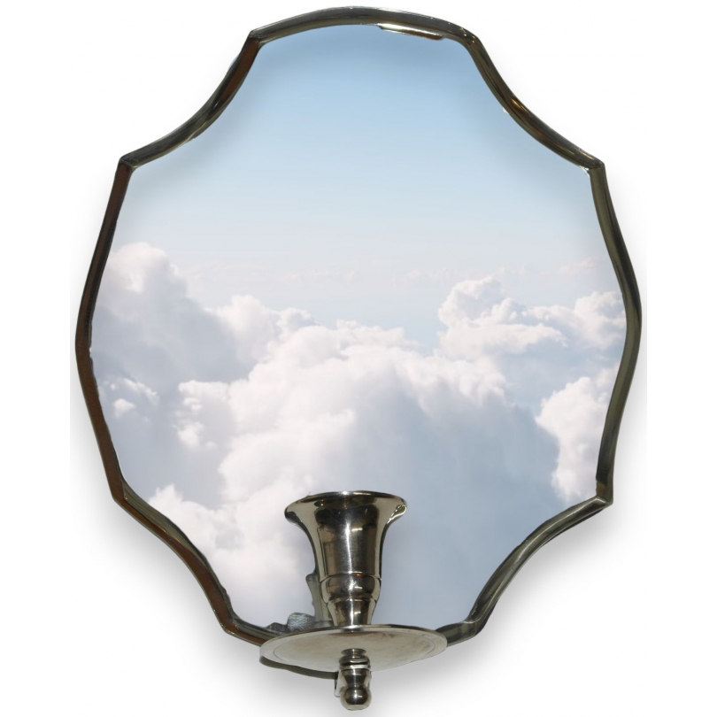  Applique miroir chromée à 1 lumière, sur  Moinat SA  - Antiquités décoration
