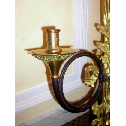 ‘Hunting Horn’ wall light in gilded bronze by Moinat SA – Antiques and decorative items