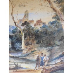 Acuarela firmada por GIRARDET.  en Moinat SA  - Antigüedades y decoración -  Gouaches, acuarelas, pasteles