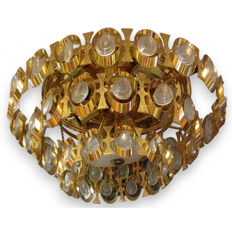 Modern brass ceiling light at Moinat SA – Antiques and home décor