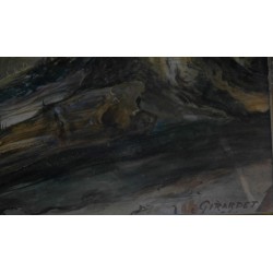 Acuarela firmada por GIRARDET.  en Moinat SA  - Antigüedades y decoración -  Gouaches, acuarelas, pasteles