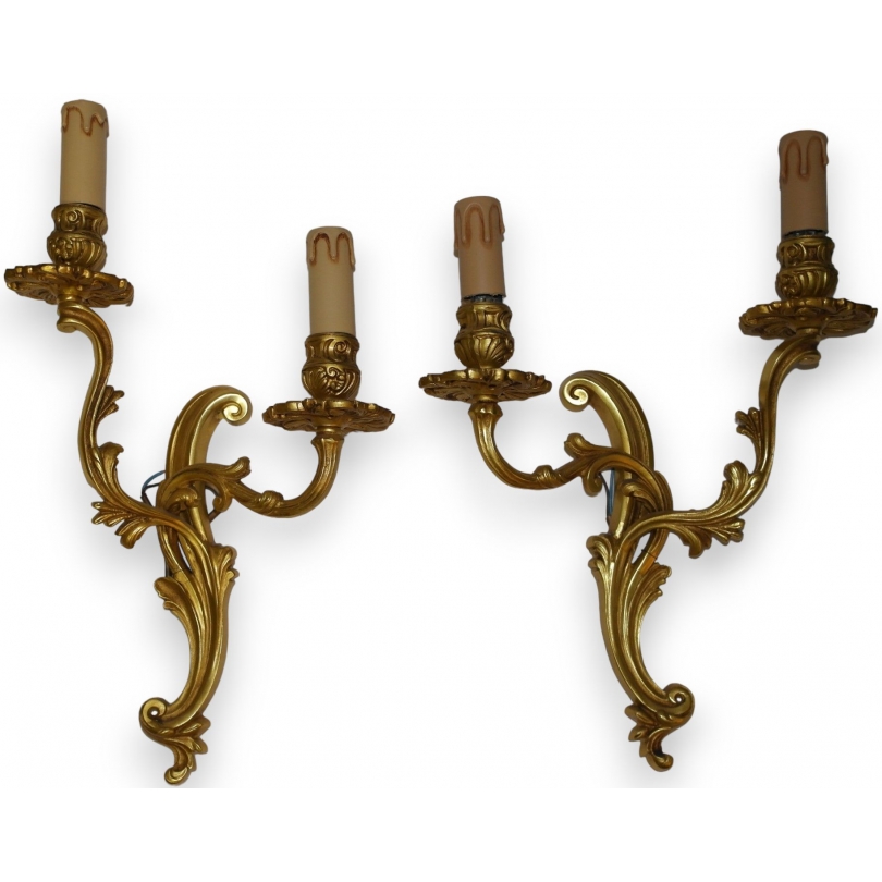 Pair of Louis XV-style wall lights, set of 2, by Moinat SA – Antiques and home décor