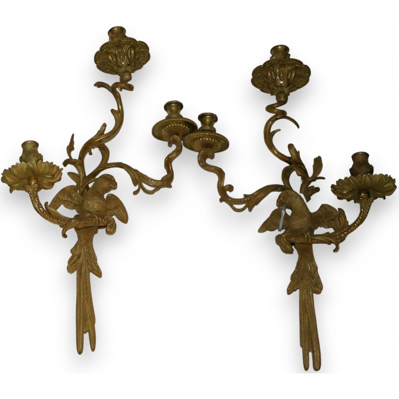 Pair of "Perroquet" wall lights, set of 3, by Moinat SA – Antiques and home décor