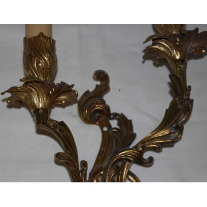 Louis XV-style bronze wall light, pair, by Moinat SA – Antiques and home décor