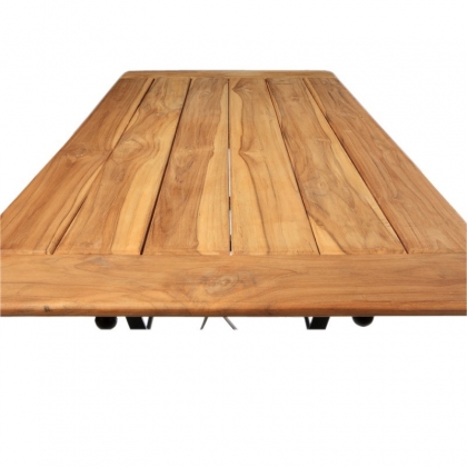  Table pliante rectangulaire en teck et sur  Moinat SA  - Antiquités décoration