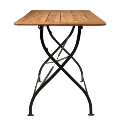  Table pliante rectangulaire en teck et sur  Moinat SA  - Antiquités décoration