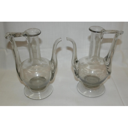 Pair of hand-blown glass jugs by Moinat SA – Antiques and home décor