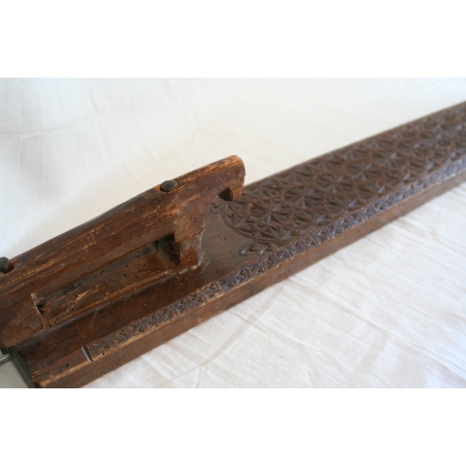 Elaborately carved wooden ironing board at Moinat SA – Antiques and home décor