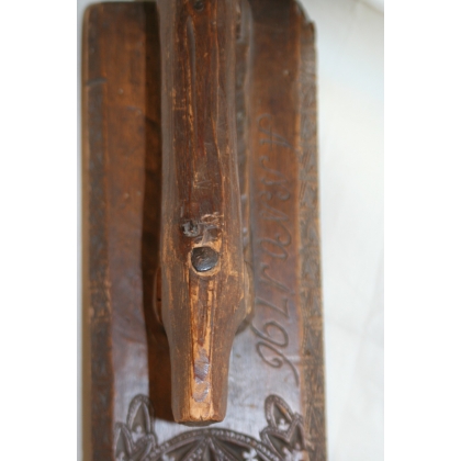 Elaborately carved wooden ironing board at Moinat SA – Antiques and home décor