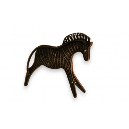 Petite cheval russe en métal argenté