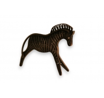 Petite cheval russe en métal argenté