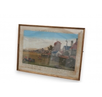 Gravure Vue d'optique ''Genève par BRANDOIN