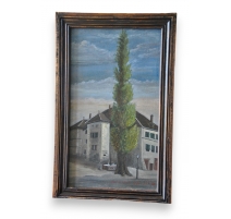 Huile sur toile "Arbre de la liberté