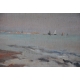 Huile sur toile "Venise" monogrammée EI