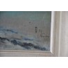 Huile sur toile \"Venise\" monogrammée EI