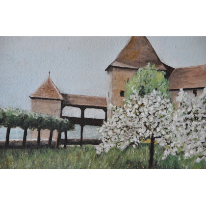 Paintings | Oil on canvas "Château de Rolle" Moinat SA  - Antiques and home décor