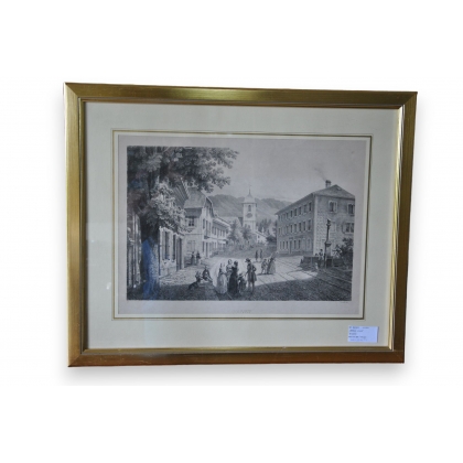 Engraving entitled ‘Couvet’ by CALAME on Moinat SA – Antiques and decorative items – Engravings, lithographs