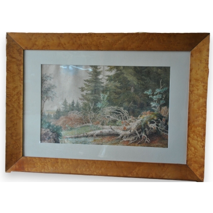 Aquarelle "Forêt" de Suzanne EYNARD,  sur Moinat SA  - Antiquités décoration -  Gouaches, Aquarelles, Pastels